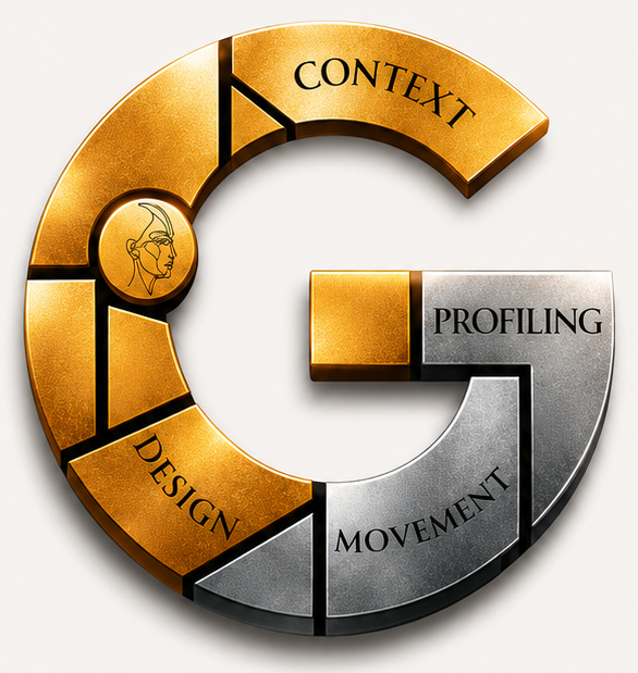 The Golden Team Model emblem — Context, Profiling, Design, Movement