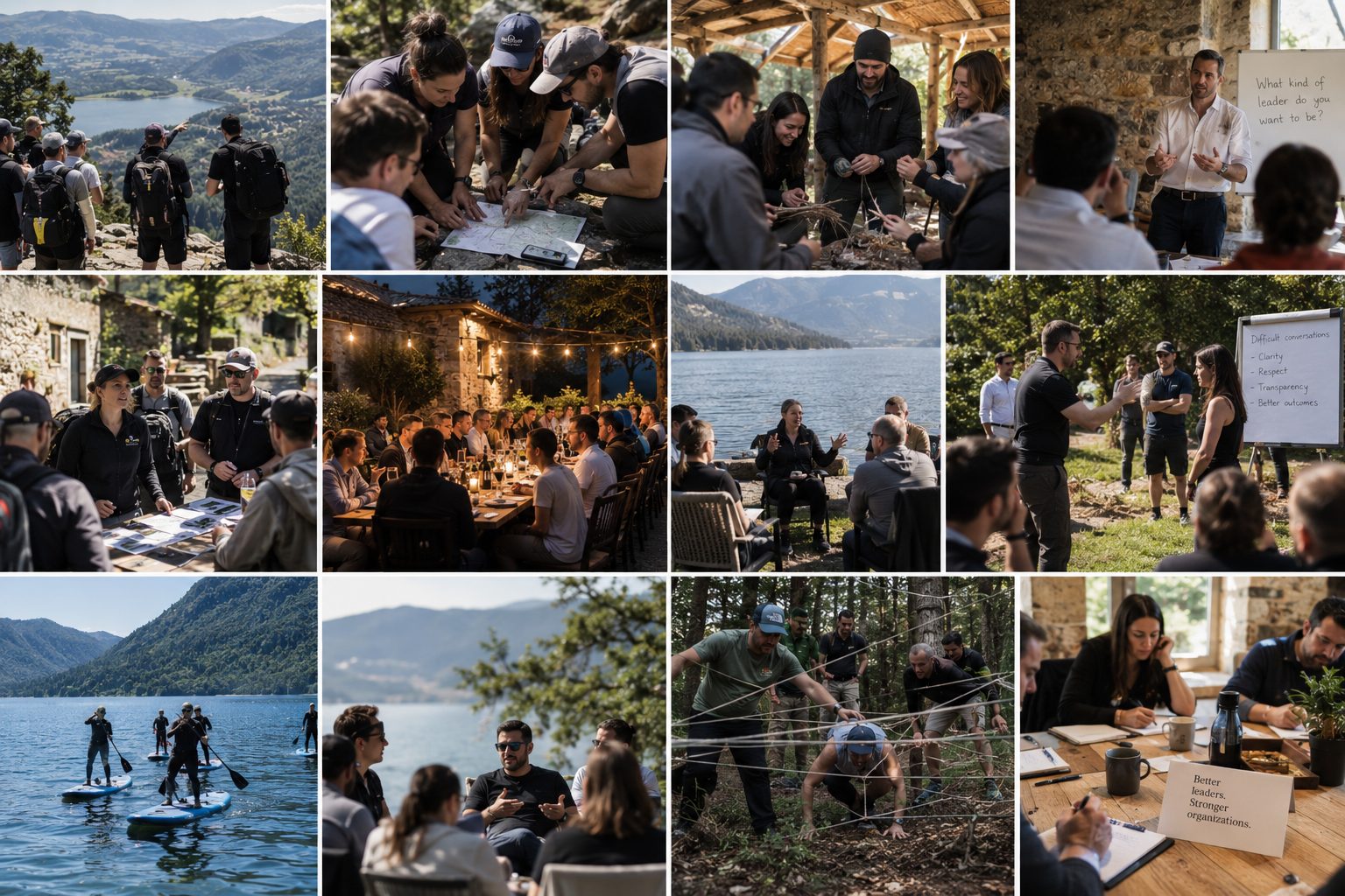 Leaders hiking, sharing meals and working together during a Leadership Retreat edition